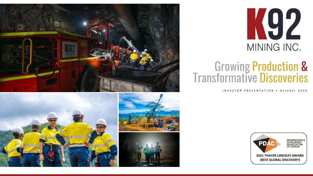 K92 investor presentation slide 1
